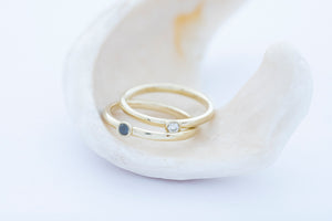 HARMONY ring | 14K yellow gold w. white diamond