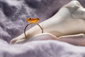 OCEAN GLASS ring - 14K rose gold - yellow #2