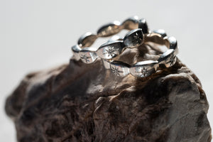 SERA Ring - Sterling Silver with 8 White Diamonds