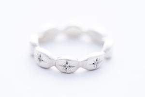 SERA Ring - Sterling Silver with 8 White Diamonds