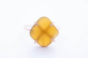 OCEAN GLASS ring - 14K rose gold - yellow #2