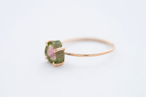 GREEN TOURMALINE ring - 14K rose gold