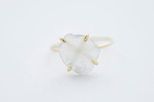 OCEAN GLASS ring - 14K yellow gold