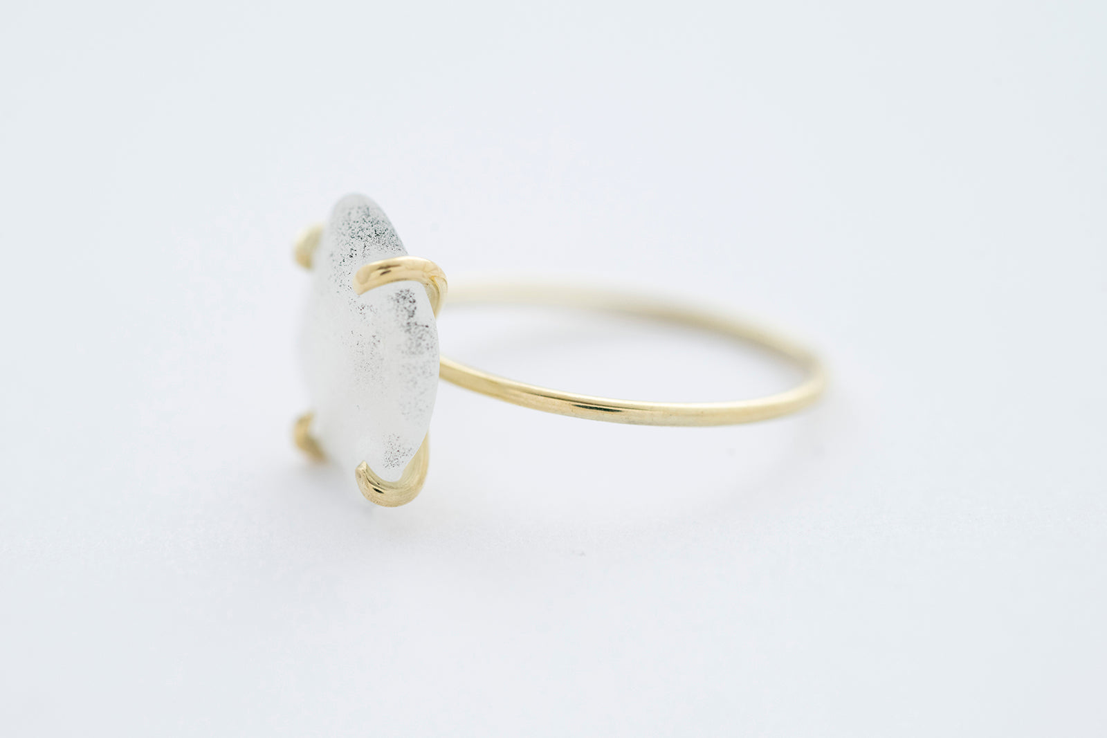 OCEAN GLASS ring - 14K yellow gold