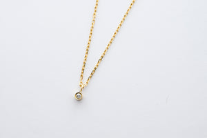 BRILLA necklace - 14K yellow gold with white diamond