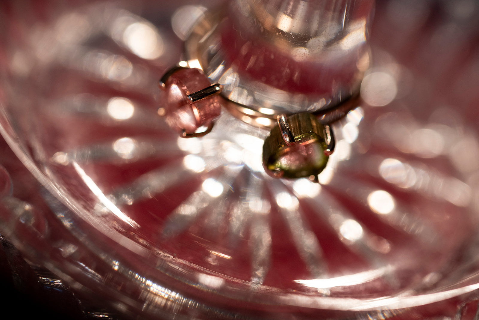 GREEN TOURMALINE ring - 14K rose gold