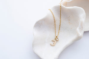 BRILLA necklace - LIMITED VERSION - 14K yellow gold with white diamond and a golden '3' pendant