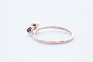 REEF DOUBLE ring - 14K rose gold | w. tourmaline and ruby