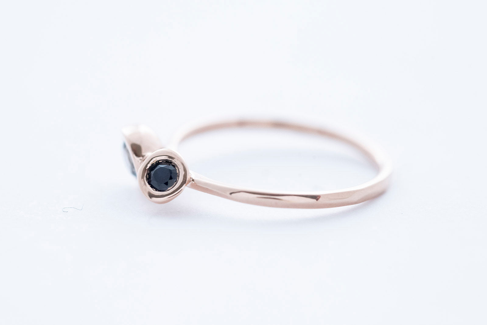 REEF DOUBLE ring - 14K rose gold | w. aqua and sapphire