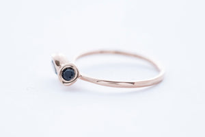 REEF DOUBLE ring - 14K rose gold | w. aqua and sapphire