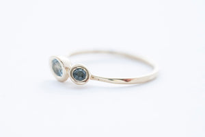 REEF DOUBLE ring - 14K yellow gold | w. aqua and sapphire