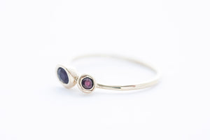 REEF DOUBLE ring - 14K yellow gold | w. amethyst and sapphire