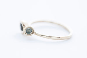 REEF DOUBLE ring - 14K yellow gold | w. tourmaline and sapphire