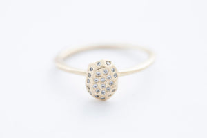 FAZETTE DELUXE ring | 14k yellow gold w. 24 white diamonds