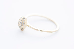 FAZETTE DELUXE ring | 14k yellow gold w. 24 white diamonds