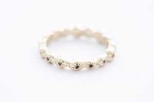 SERA Ring - 14K Yellow Gold with 16 Black Diamonds