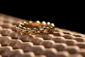 SERA Ring - 14K Yellow Gold with 16 Black Diamonds