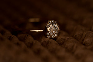 FAZETTE DELUXE ring | 14k yellow gold w. 24 white diamonds