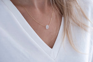 PURE MOON necklace - 14K yellow gold