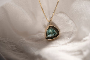 SUCRÉ necklace - 14K yellow gold w. green beryl