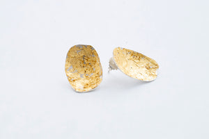 SPARK earring - Sterling Silver with 24K Burmese gold leaf - #4