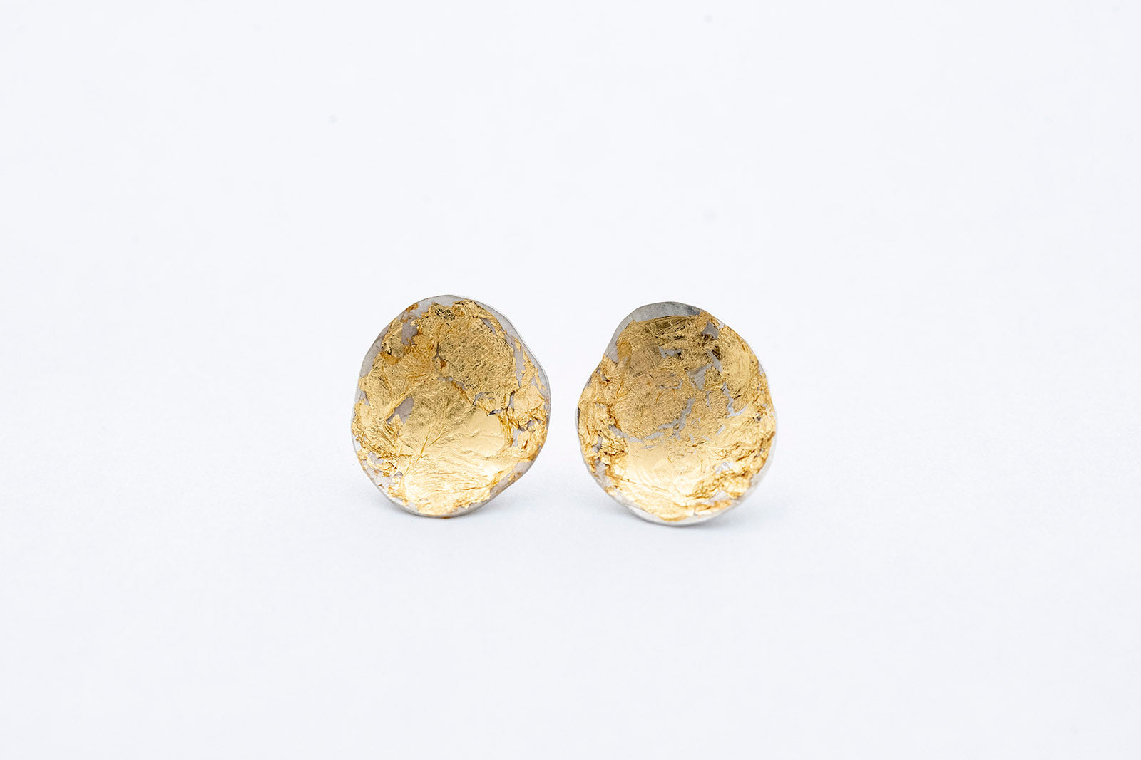 SPARK earring - Sterling Silver with 24K Burmese gold leaf - #3