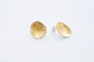 SPARK earring - Sterling Silver with 24K Burmese gold leaf - #3