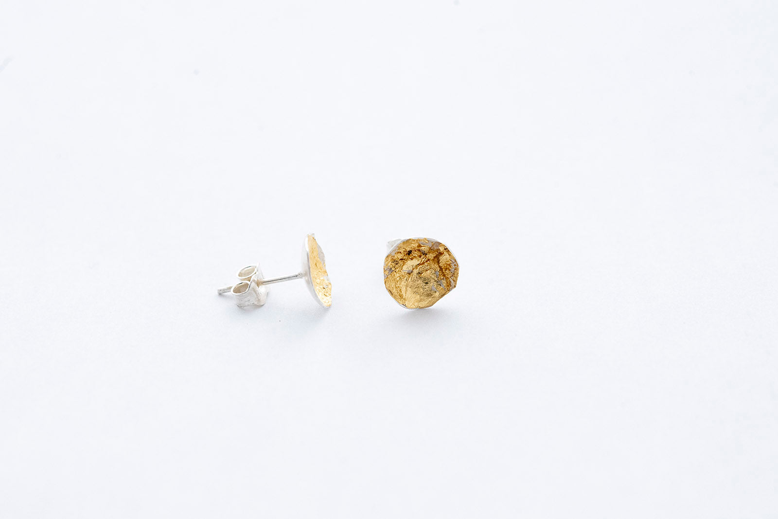 SPARK earring - Sterling Silver with 24K Burmese gold leaf - #2