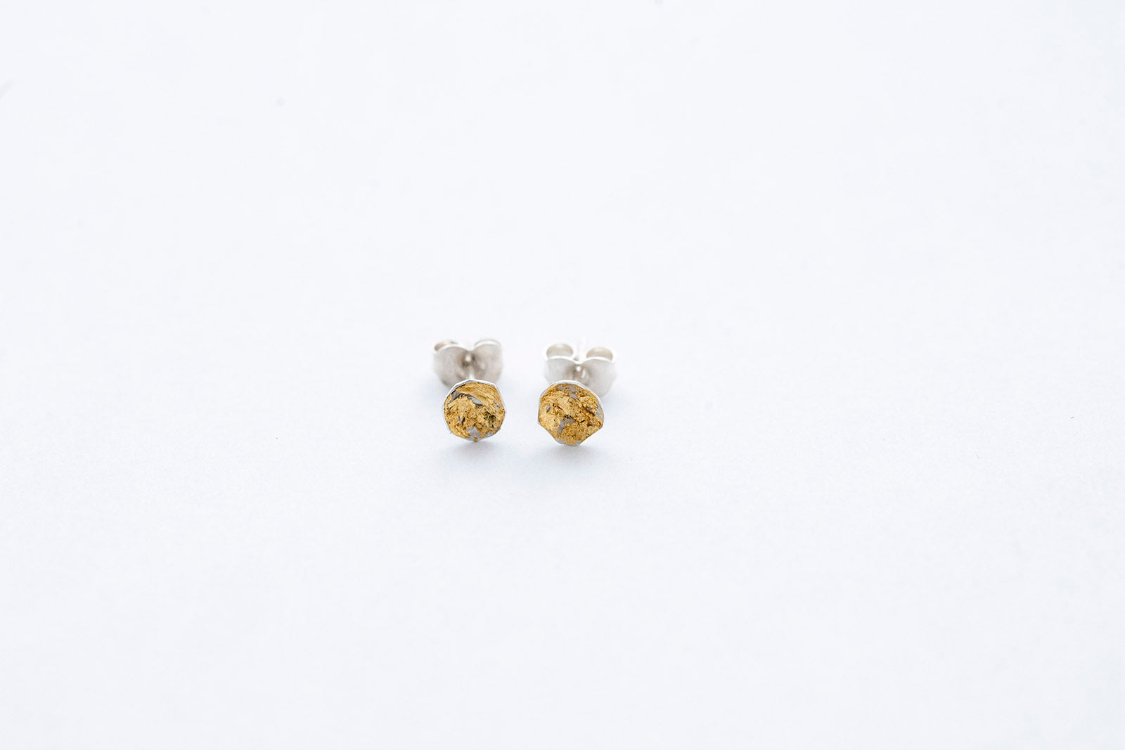 SPARK earring - Sterling Silver with 24K Burmese gold leaf - #1