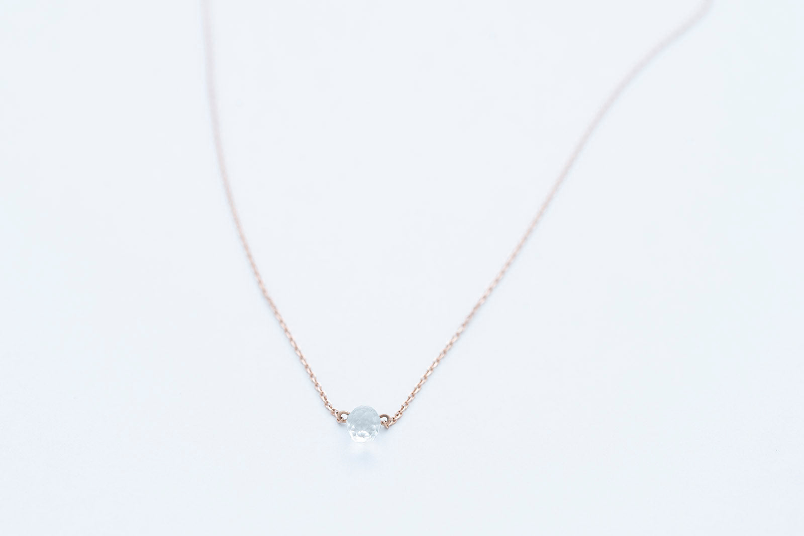 CRYSTAL necklace - 14K rose gold with mountain crystal