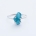 OCEAN GLASS fehérarany gyűrű - kék üveg