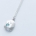 FAZETTE “L” necklace - w. aquamarine and three white diamonds