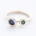 REEF DOUBLE EXTRA ring - 14K yellow gold | w. tanzanite and emerald