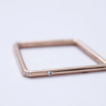 dorivisy rose gold szögletes gyűrű gyémánttal