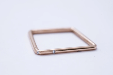 dorivisy rose gold szögletes gyűrű gyémánttal