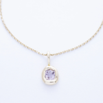 14 karátos rose gold nyaklánc zafír