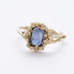 dorivisy 14 karátos arany gyűrű portrait csiszolású zafír