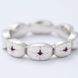 ezüst gyűrű rubin