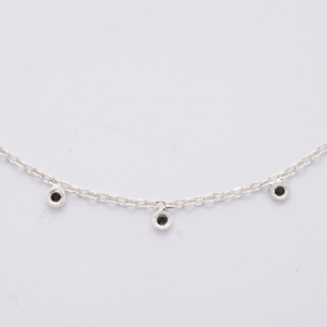 SARK ezüst nyaklánc - fekete gyémánt