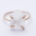 OCEAN GLASS rose gold gyűrű - fehér üveg