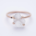 OCEAN GLASS rose gold gyűrű - fehér üveg, fekete gyémánt